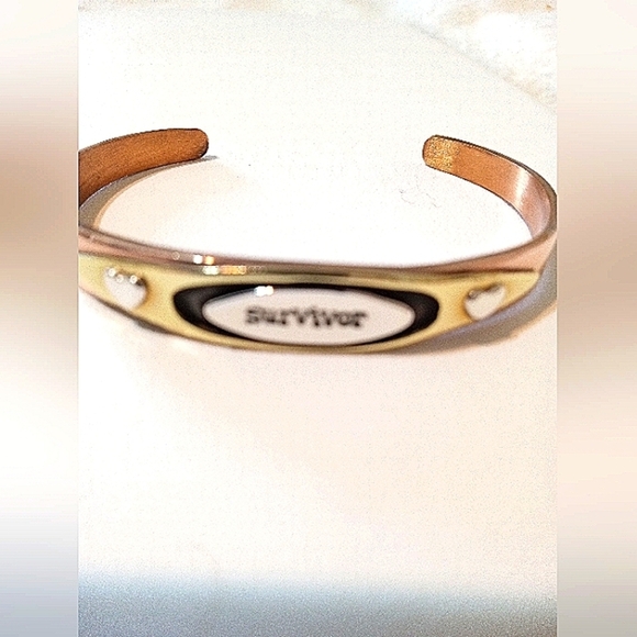 Vintage SURVIVOR Copper Cuff Bracelet  Far Fetched Mixed Metal Artisan RARE - Picture 1 of 5